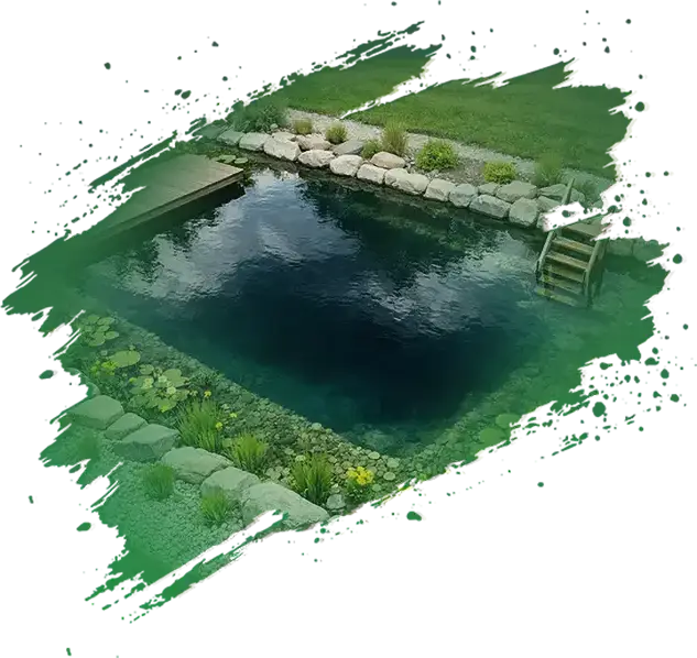 Přírodní bazén s plaveckou a regenerační zónou